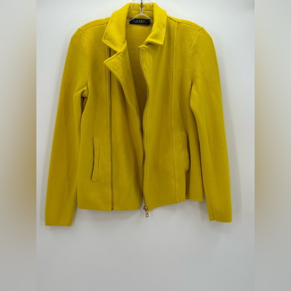 Lauren Ralph Lauren Cotton-Blend Moto Asymmetrical Zip Tailored Jacket SZ-M - Picture 12 of 16